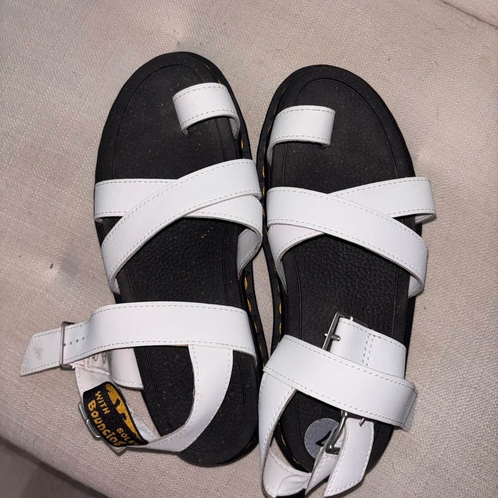 Dr. Martens White Strappy Sandals